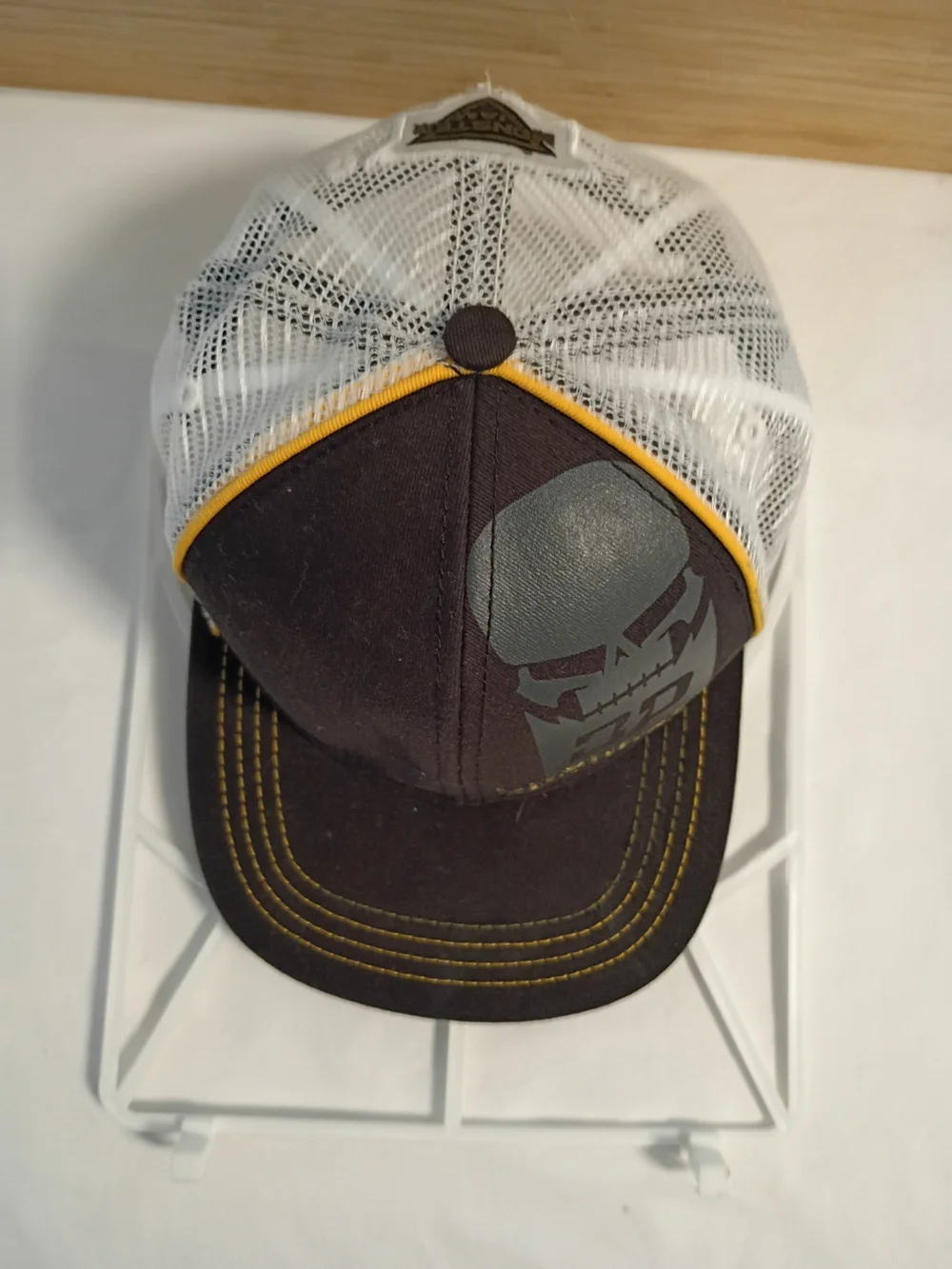 BRODOZER Skull Logo Trucker Hat - Black & Yellow